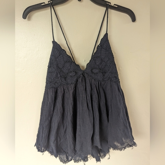 Free People Tops - Free People Birds in the Sky Lace Top, Black (SIZE S)